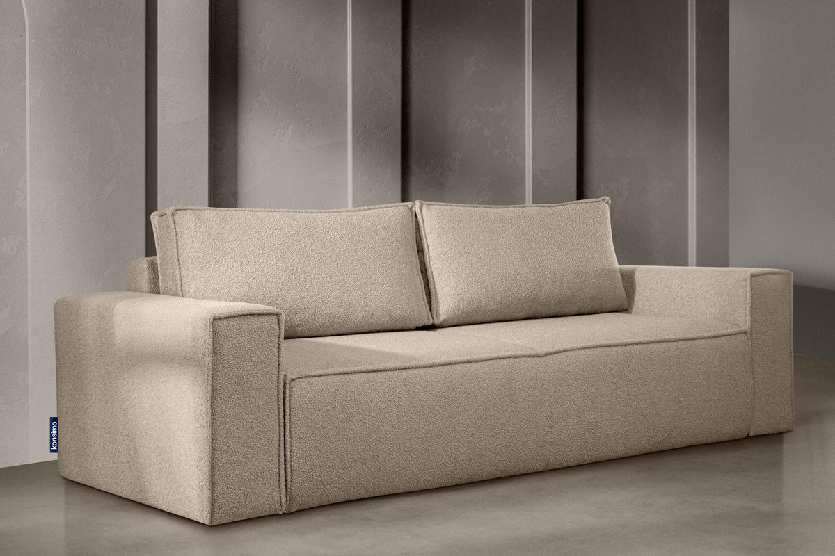 3-SITZER-SOFA NAPI II mit Schlaffunktion, hellbeige - Beige, Textil (244/89/101cm) - KONSIMO®