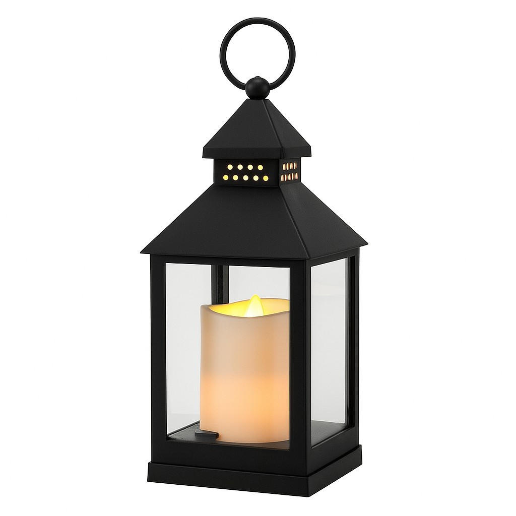Home Styling Collection Laterne Schwarz 10x23x10 cm