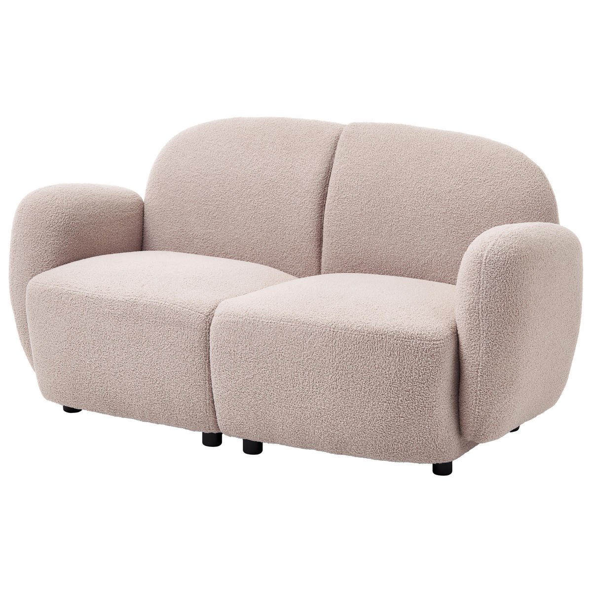 2-SITZER-SOFA Bouclé Beige Jule - Beige/Schwarz, Textil (151/77/82cm) - Beliani