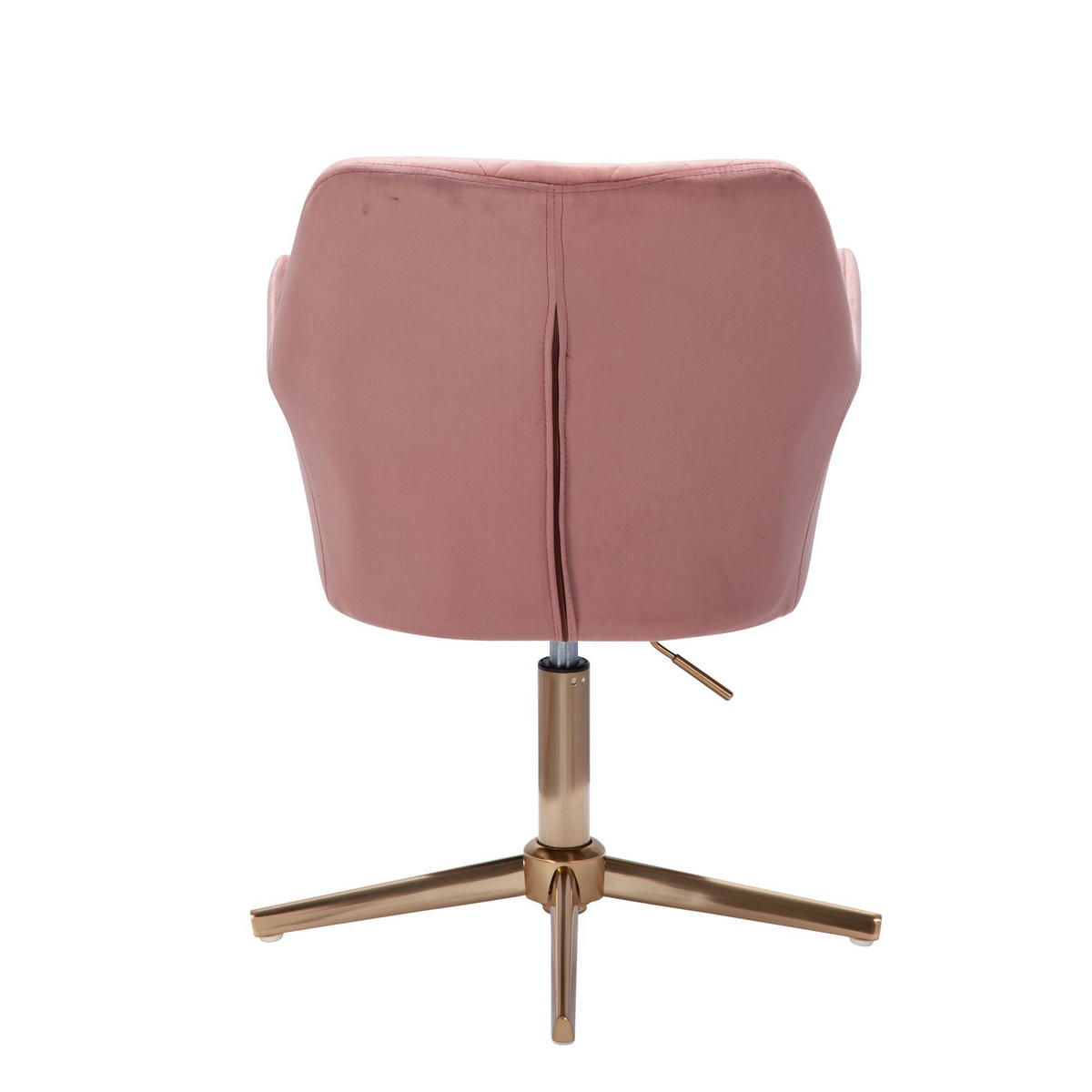 DREHSTUHL Samt mit Armlehnen Eisengestell 360° Funktion, Rosa 97x55x55 cm - Pink/Goldfarben, Textil/Metall (97/55/55cm) - KADIMA DESIGN