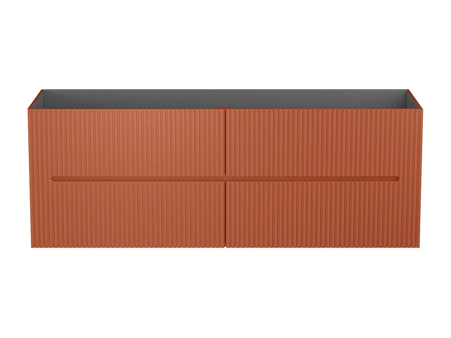 WASCHBECKENUNTERSCHRANK - 150 cm x 45.5 cm - Holz, Platte - Terracotta - PAVANI - Terracotta, Holz (150/55/45.5cm) - Vente-Unique