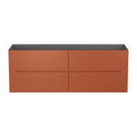 WASCHBECKENUNTERSCHRANK - 150 cm x 45.5 cm - Holz, Platte - Terracotta - PAVANI - Terracotta, Holz (150/55/45.5cm) - Vente-Unique