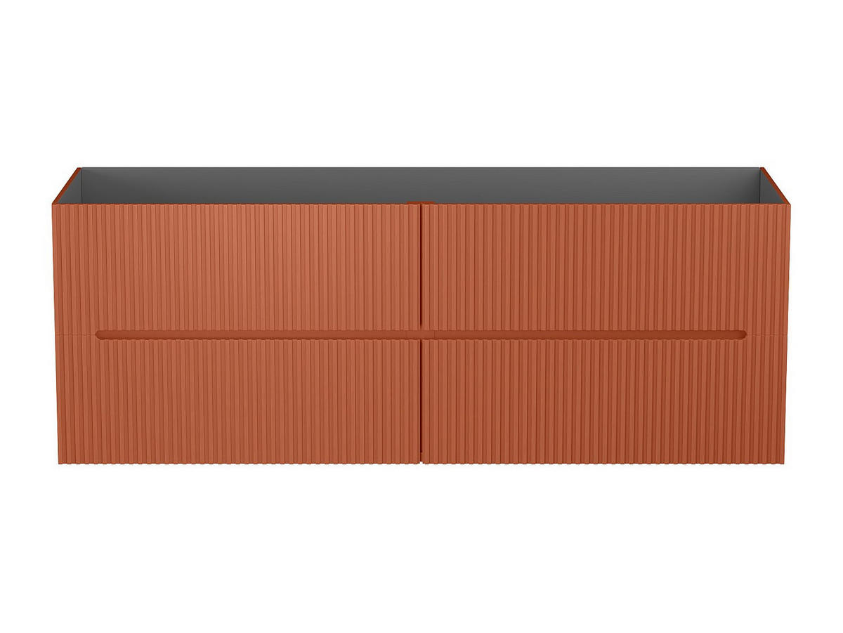 WASCHBECKENUNTERSCHRANK - 150cm x 45.5cm - MDF - terracotta - PAVANI - Braun, Holz (150/55/45.5cm) - Vente-Unique