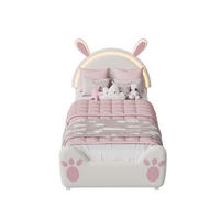 POLSTERBETT 90/200 cm mit LED-Leseleuchte im Cartoon Design - Rosa, Holz (90/200cm) - SHOPENTRA