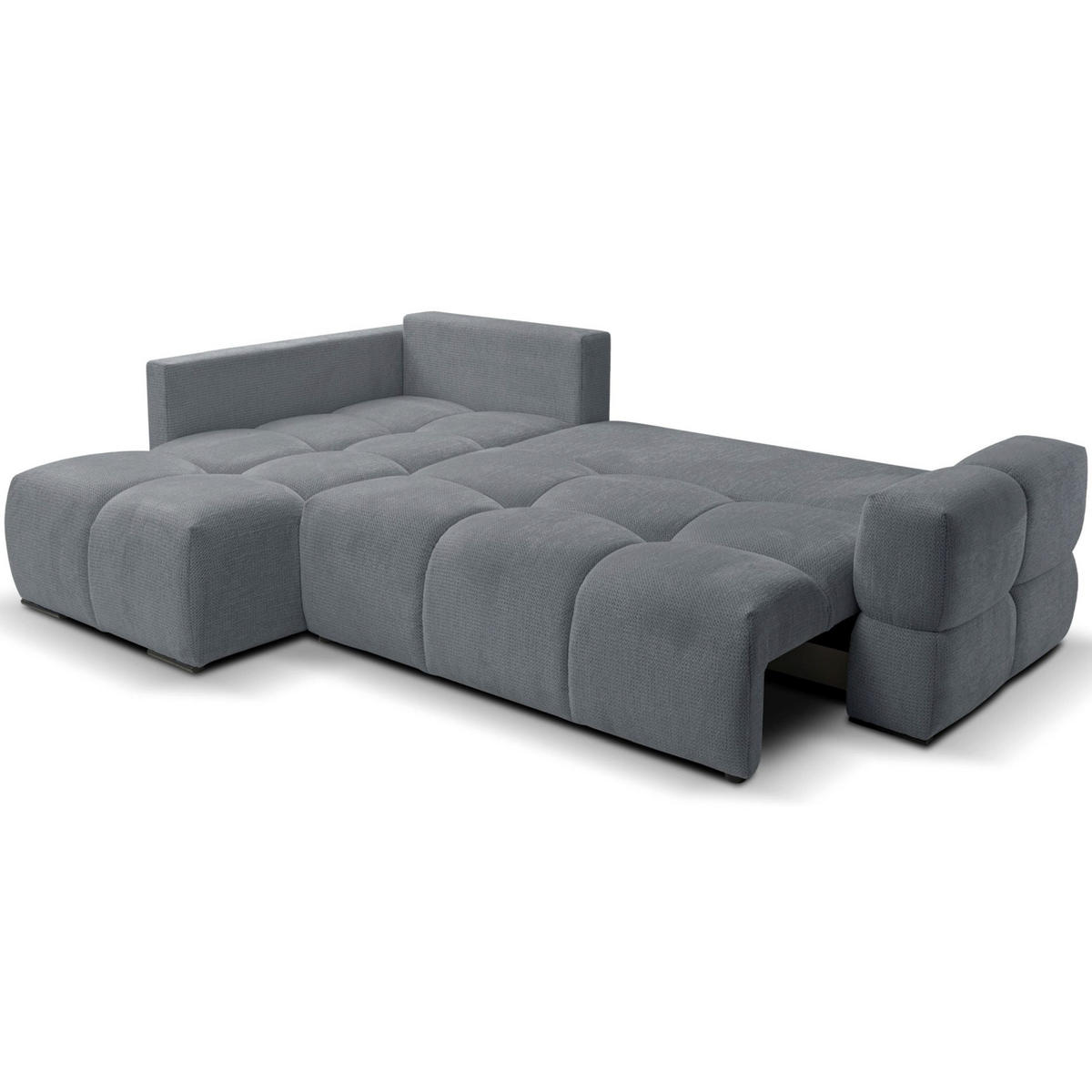ECKSOFA Taremi mit Chenillebezug Dunkelgrau, beidseitig - Dunkelgrau/Schwarz, Textil (267/185cm) - Selsey