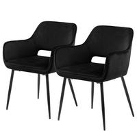 ARMLEHNENSTUHL-SET - Schwarz, Textil/Metall (56/79/60cm) - home24