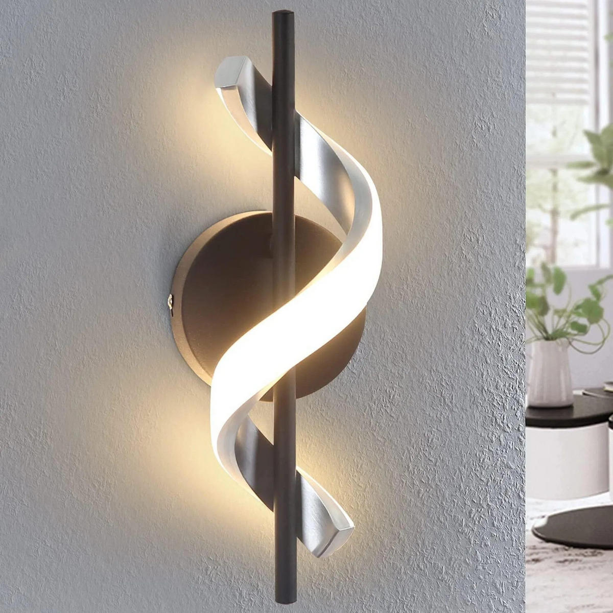 LED nástěnné světlo Yaste 30/12/12cm - černá, kov (12/12/30cm) - Nettlife