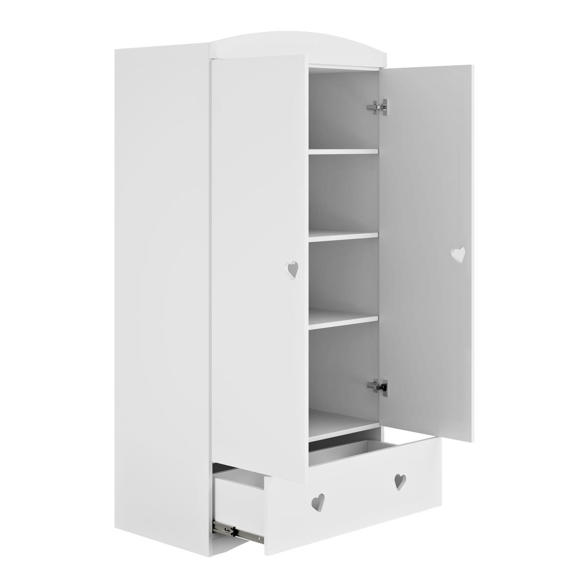 KINDERKLEIDERSCHRANK Julia 36/187/90 - Weiß, Holzwerkstoff (36/187/90cm) - Kocot Kids