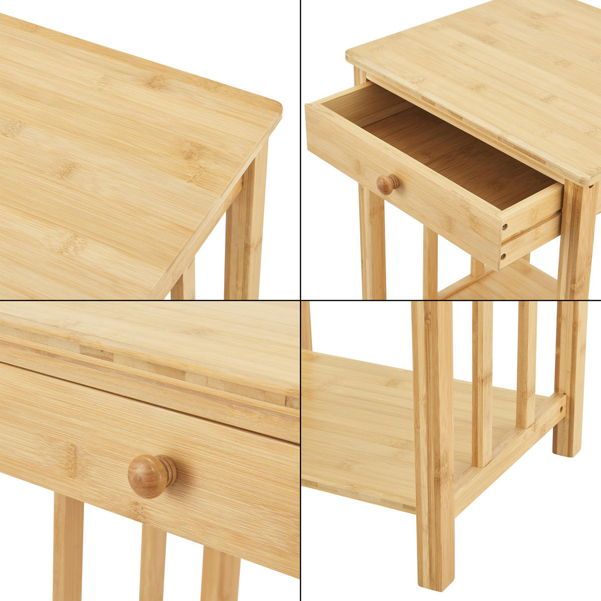 BEISTELLTISCH Ranua - Naturfarben, Holz (35/40/51cm) - [en.casa]