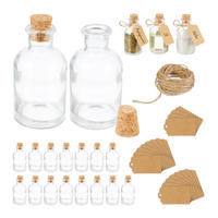 DEKOGLÄSER - Transparent, Glas/Naturmaterialien (5/9/5cm) - Relaxdays