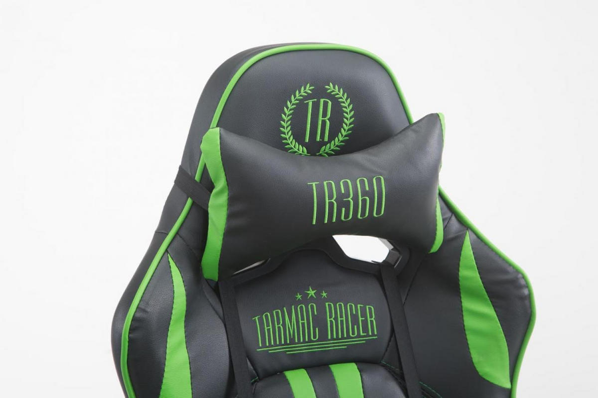 GAMINGSTUHL Lederlook schwarz/grün - Schwarz/Grün, Textil/Metall (70/125/58cm) - CLP