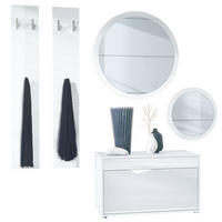 GARDEROBE Espoo Weiß Hochglanz - Weiß Hochglanz, Holzwerkstoff (200/200/33cm) - Vladon
