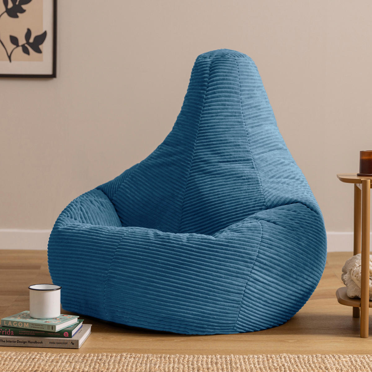 SITZSACK Dalton XXL Cord - Blau, Textil (94/85/92cm) - icon