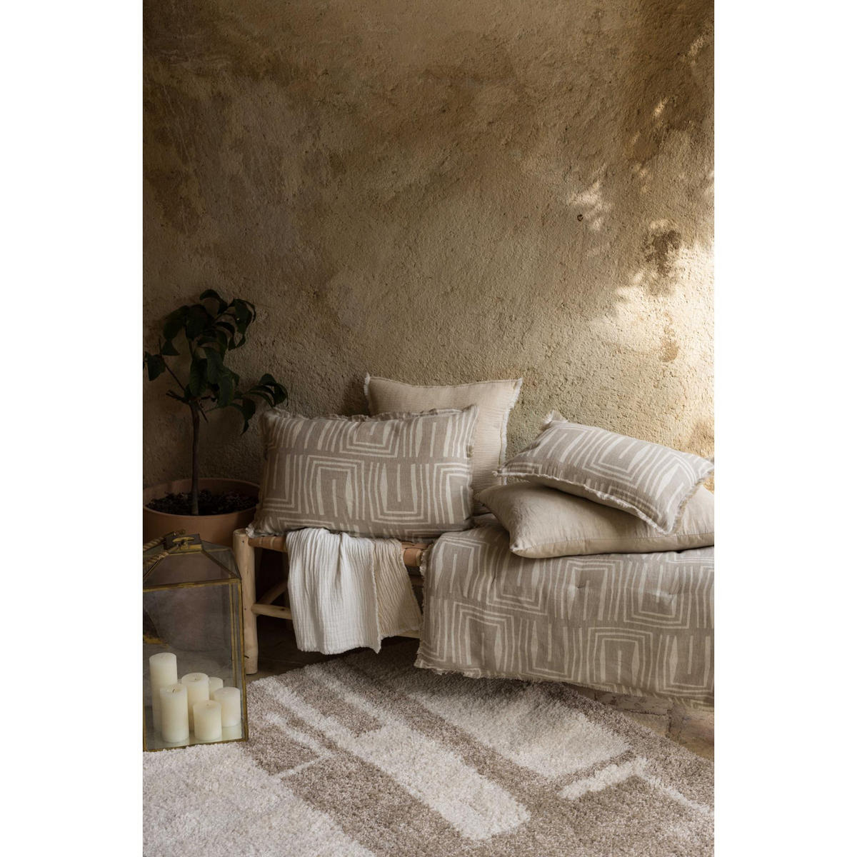 KISSEN Emilio leinen 45 x 45 cm - Braun, Textil (45/45cm) - Vivaraise