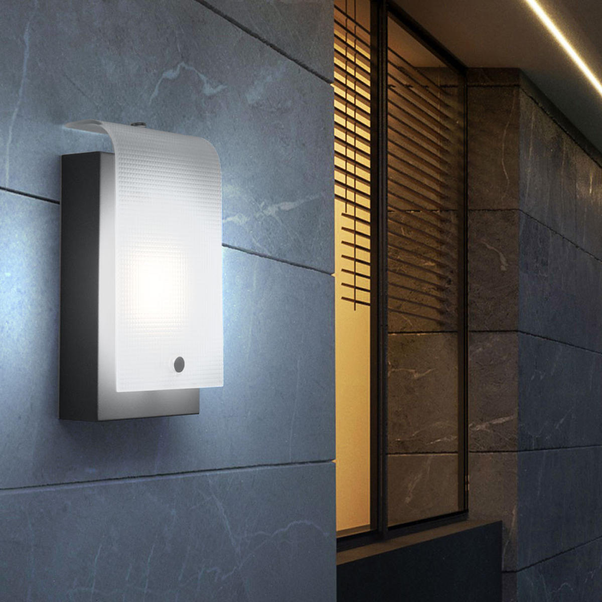 LED AUSSEN-WANDLEUCHTE Stahl Silber - Silberfarben, Glas (7/22.5/12cm)