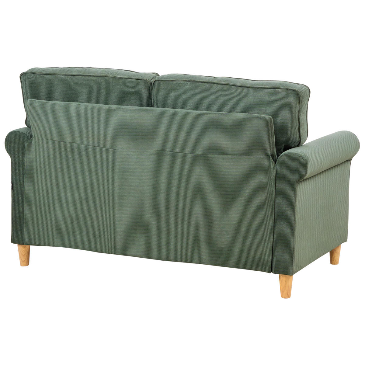 2-SITZER-SOFA Cord dunkelgrün Ronneby - Hellbraun/Grün, Textil (140/88/78cm) - Beliani