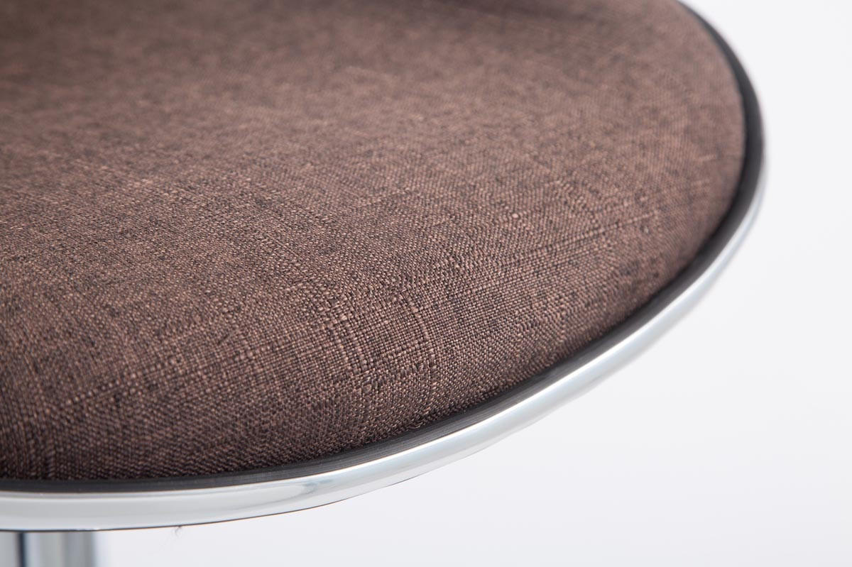 BARHOCKER Stoff braun - Chromfarben/Braun, Textil/Metall (46/88/49cm) - CLP