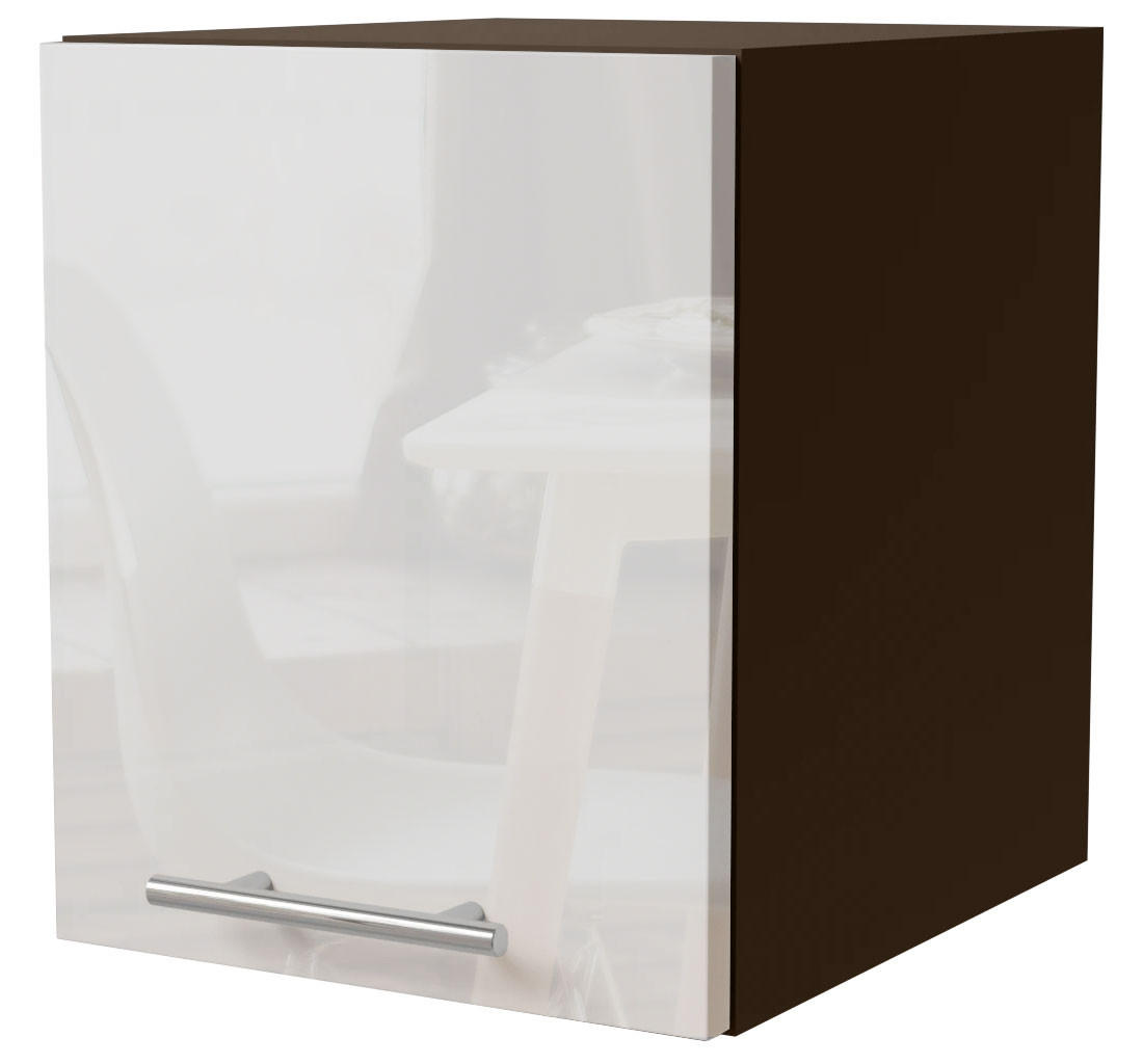 Feldmann-Wohnen Klapphängeschrank Weiß Hochglanz, Dunkelgrau 30x32.5x36 cm