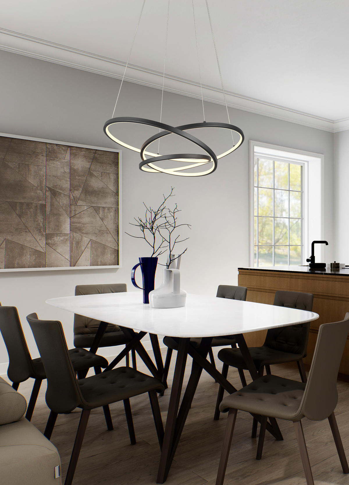 HÄNGELAMPE DARVIN - Schwarz - 0/0/150 cm - Schwarz, Metall (84/84/150cm) - Trio Leuchten