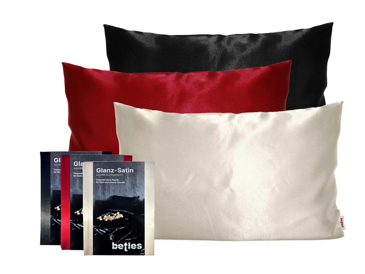 KISSENBEZUG Glanz Satin schwarz 40/60 cm - Schwarz, Textil (40/60cm) - beties Heimtextil