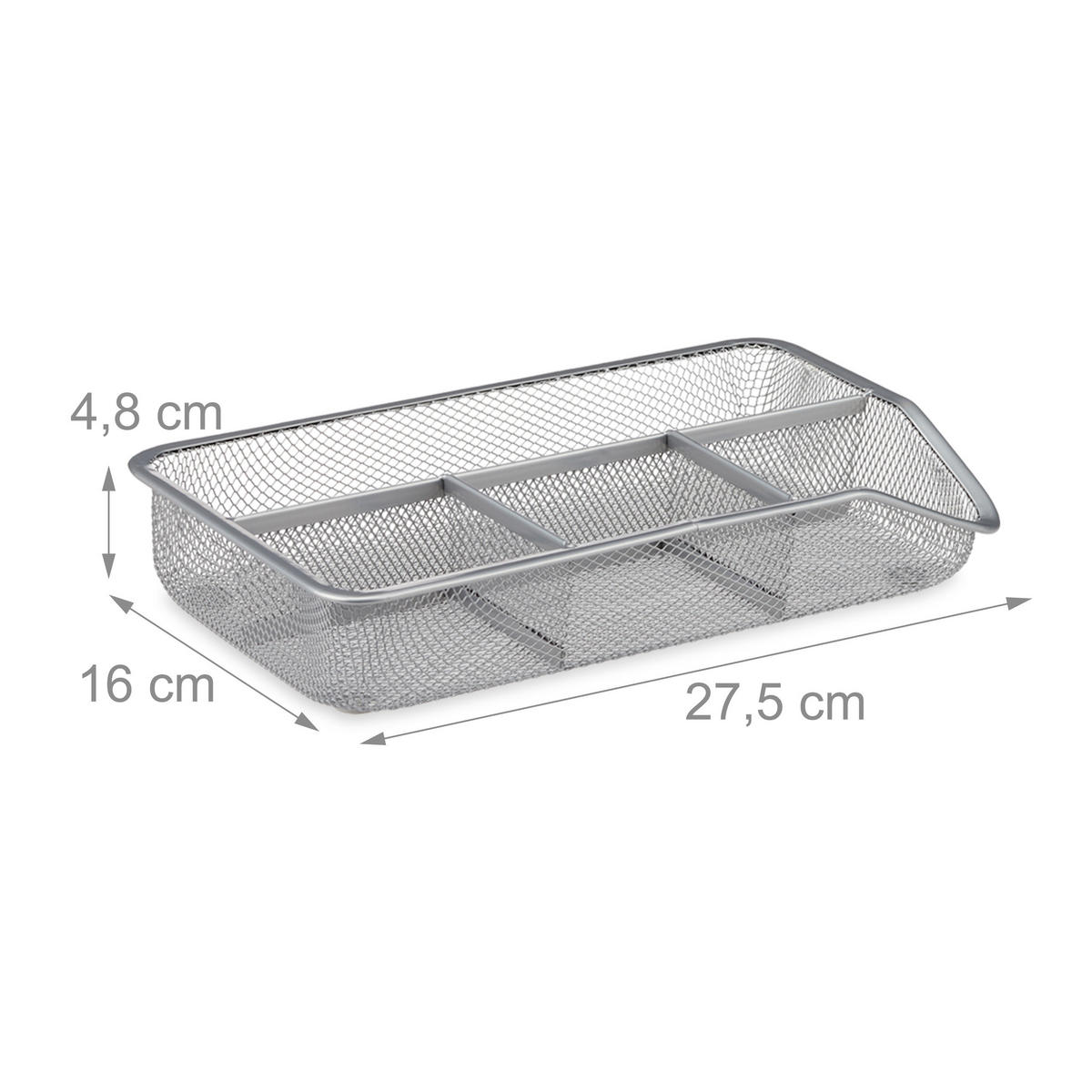 SCHREIBTISCHORGANIZER - Silberfarben, Metall (16/27.5/4.8cm) - Relaxdays
