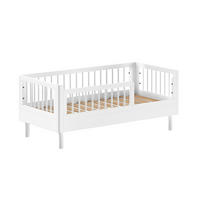 JUNIORBETT 70x140 Keeley Buche Weiß Holz Komfort Stabil Modern - Weiß, Holz (70/140cm) - 58aufmkessel