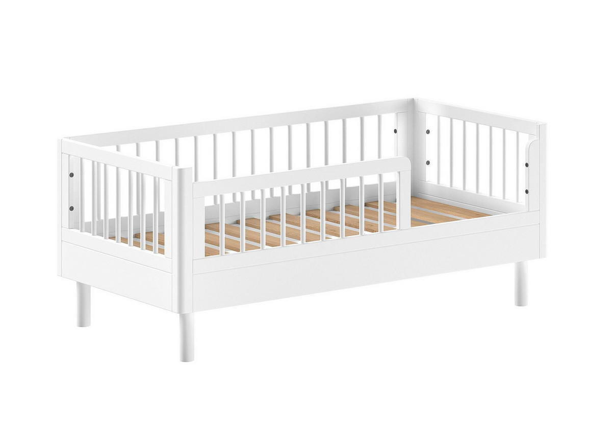 JUNIORBETT SET 70x140 Keeley Buche Weiß Holz Regal Komfort Stabil - Weiß, Holz (55/190/100cm) - 58aufmkessel