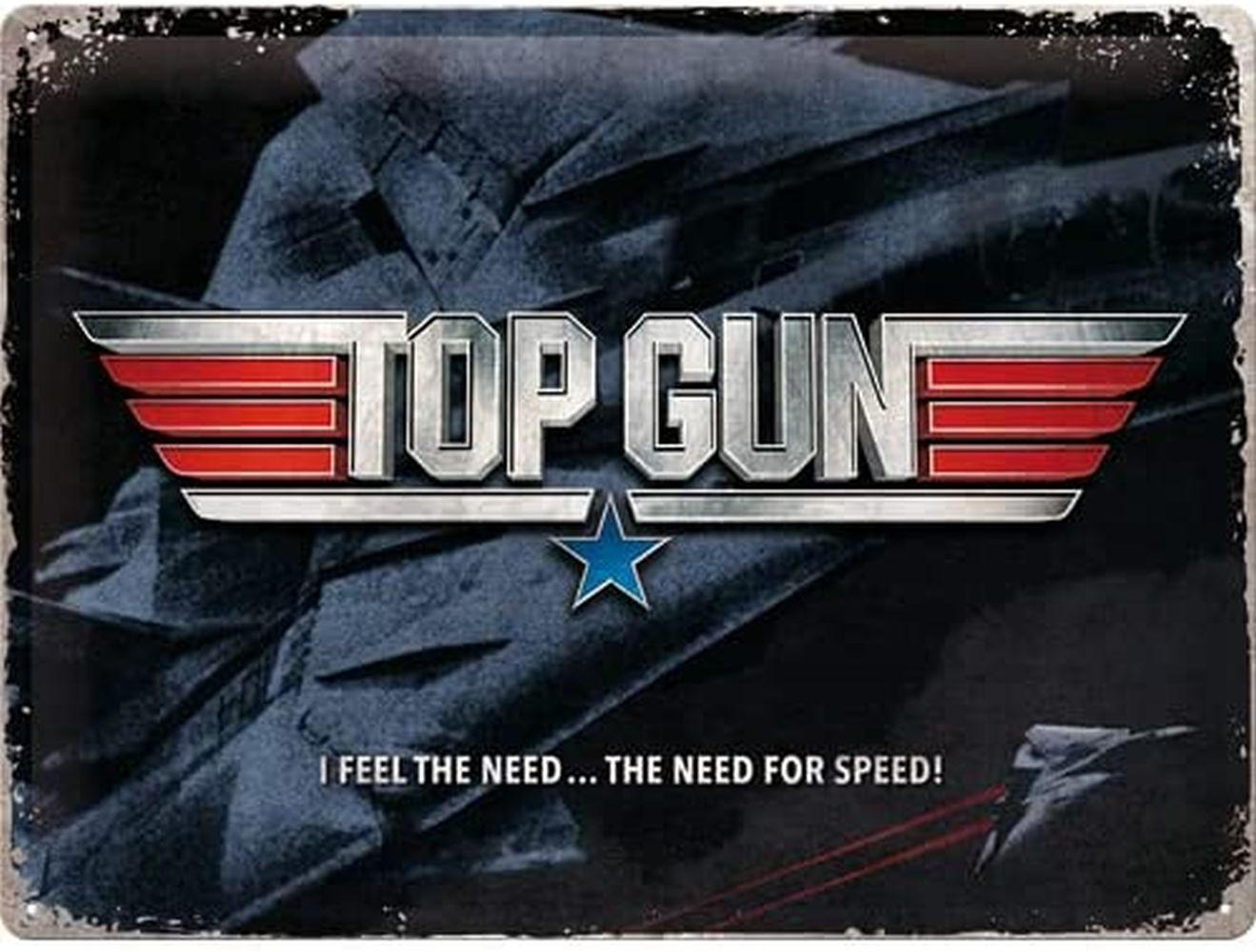 BLECHSCHILD 30/40 cm Top Gun The Need for Speed - Multicolor, Metall (40/30/0.2cm) - Nostalgic-Art