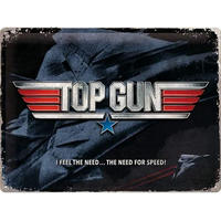 BLECHSCHILD 30/40 cm Top Gun The Need for Speed - Multicolor, Metall (40/30/0.2cm) - Nostalgic-Art