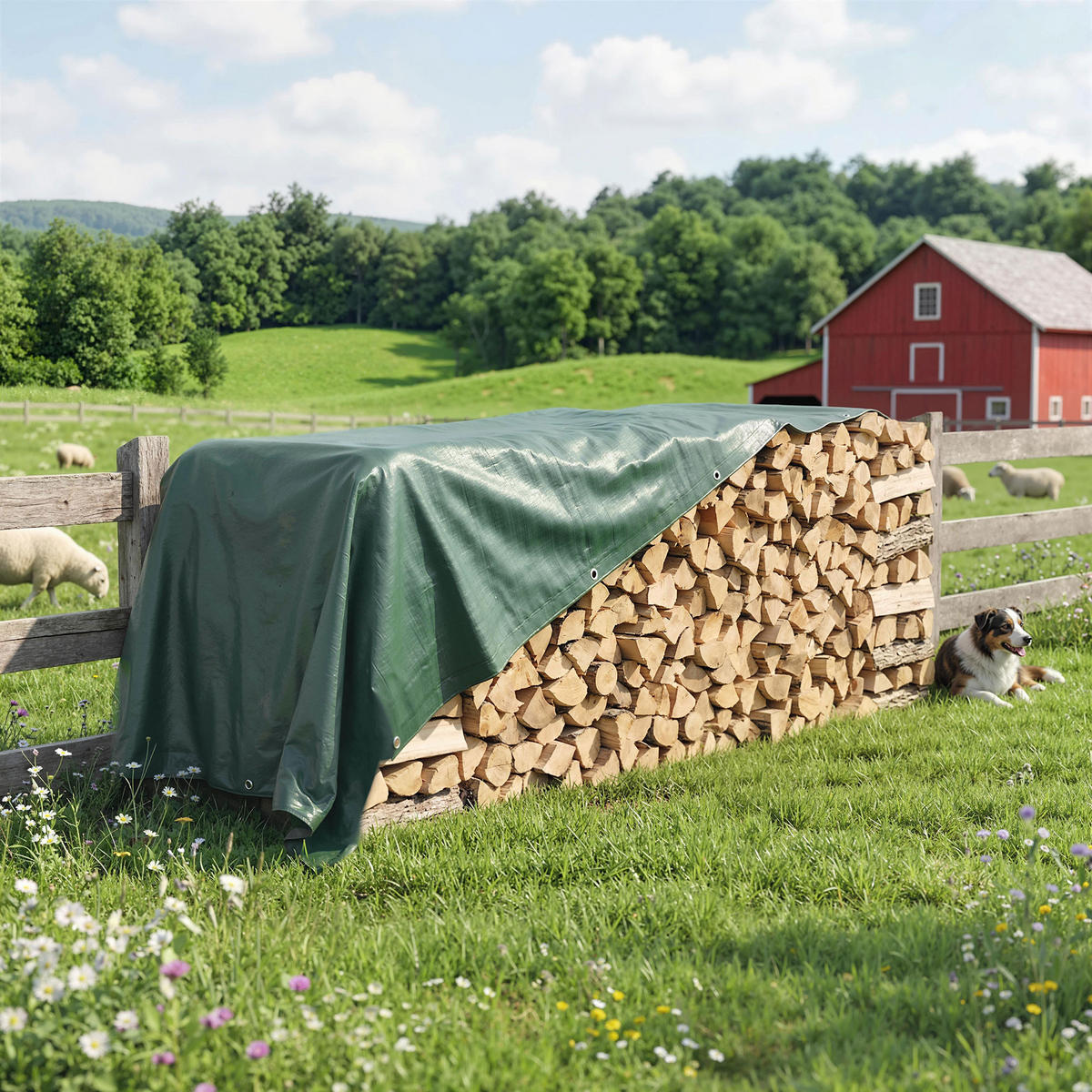 ABDECKPLANE PE Grün - Grün, Kunststoff (600/400/1cm) - Outsunny