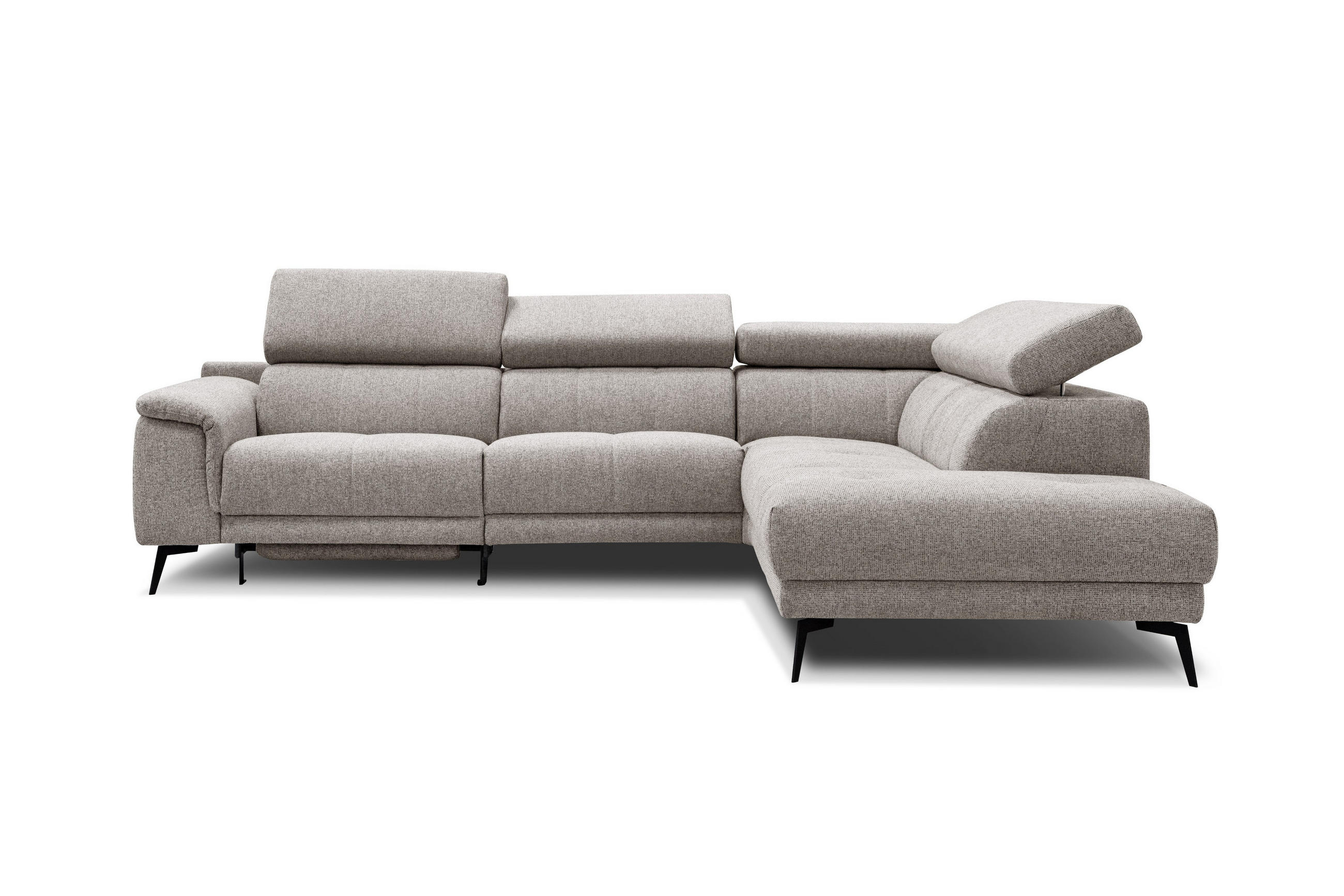 ECKSOFA FIERO 5-Sitzer mit 1 Relaxfunktion, taupe - Taupe, Holzwerkstoff/Textil (290/228cm) - Courtois Laville