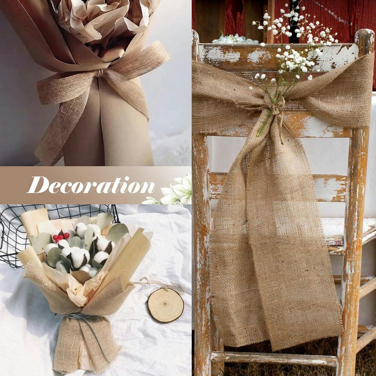 TISCHLÄUFER Jute 20 cm x 10 m Beige - Beige, Naturmaterialen (20/20/1.5cm)