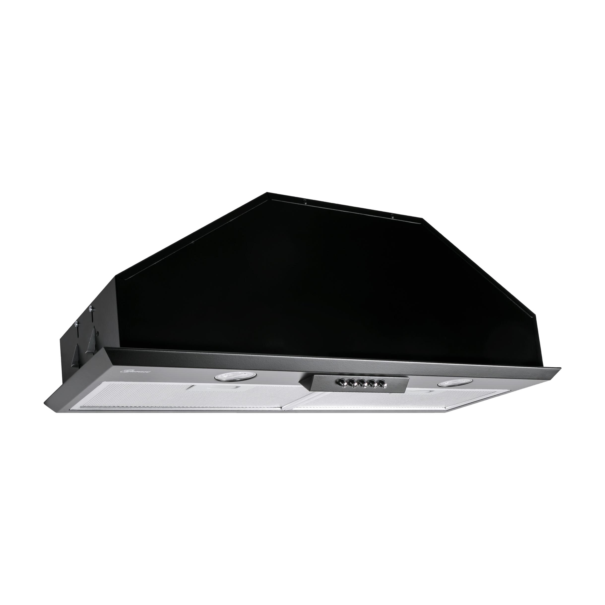 DUNSTABZUGSHAUBE GCH B 051 70 BL + Umluftset, 70 cm Schwarz - Schwarz, Metall (70/23.5/28cm) - Gurari
