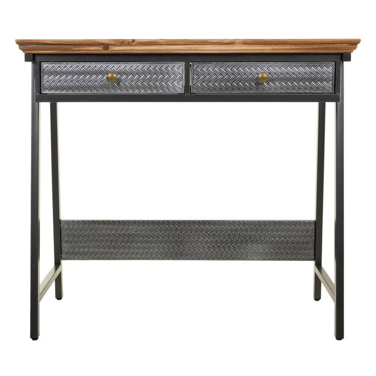 KONSOLENTISCH aus Metall und Holz, 84x46x75cm - Multicolor, Holz (46/84/75cm) - Wanderlust