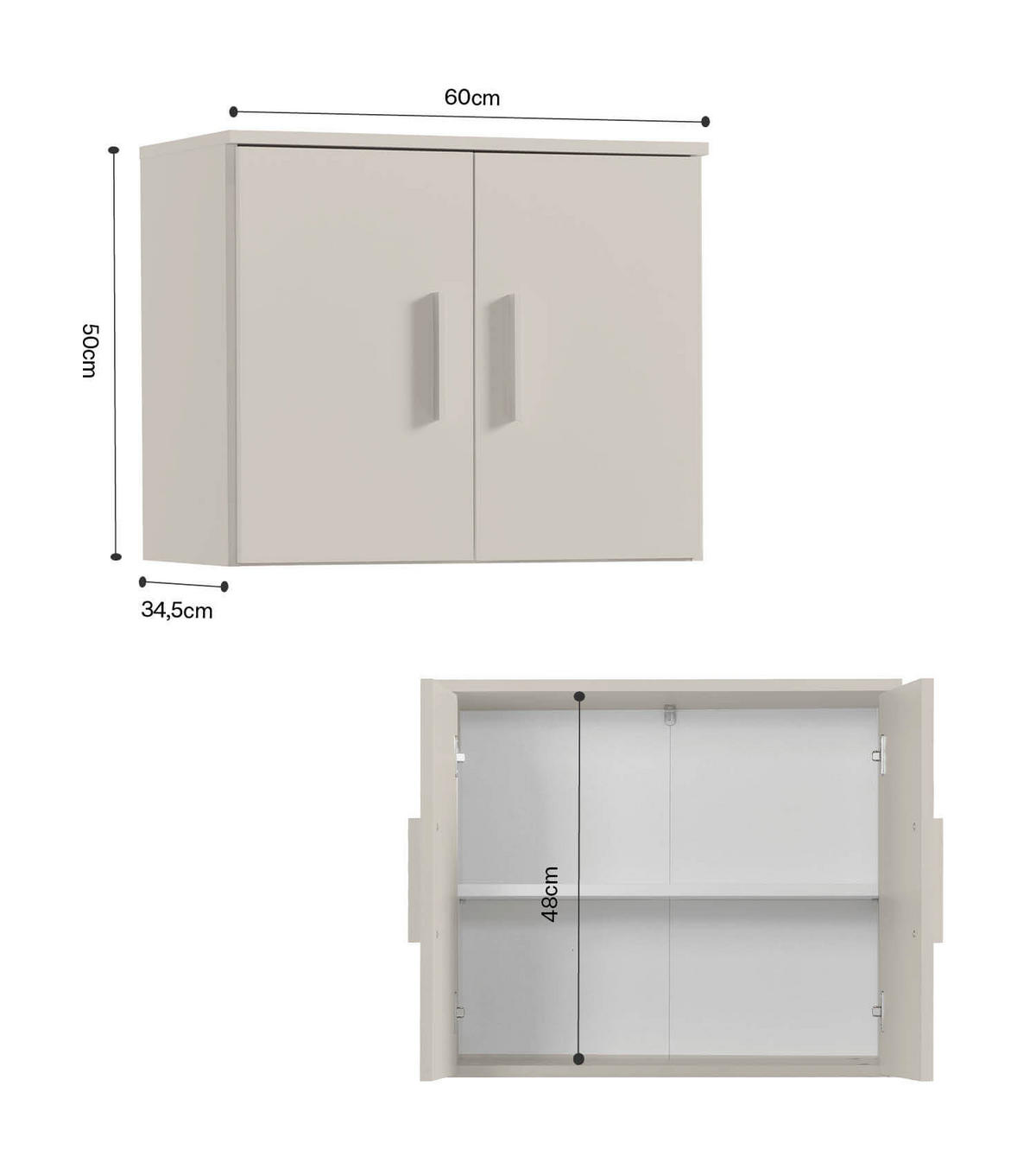 MEHRZWECKSCHRANK AUFSATZT Der Turm - Beige, Holzwerkstoff (60/50/34.5cm) - Mokebo