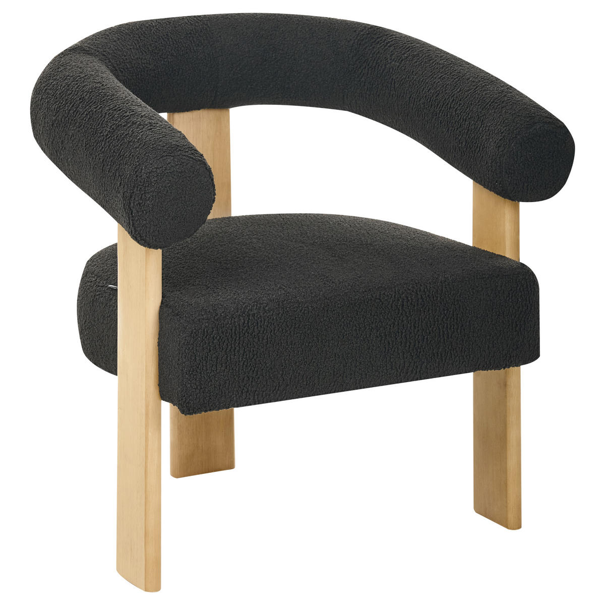 SADA POHOVEK Bouclé Černá/Světle hnědá Ilbro - černá/hnědá, textil (138/76/68cm) - Beliani
