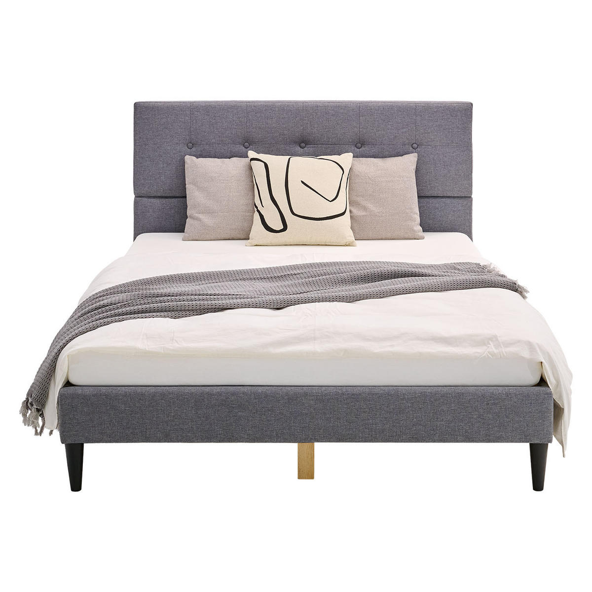 POLSTERBETT mit Lattenrost 120/200 cm in Grau - Grau, Textil (120/200cm) - Homestyle4u
