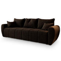 BETTSOFA MADISON Braun Dünner Stoff mit Schlaffunktion - Braun, Textil (242/82/80cm) - MASSENO