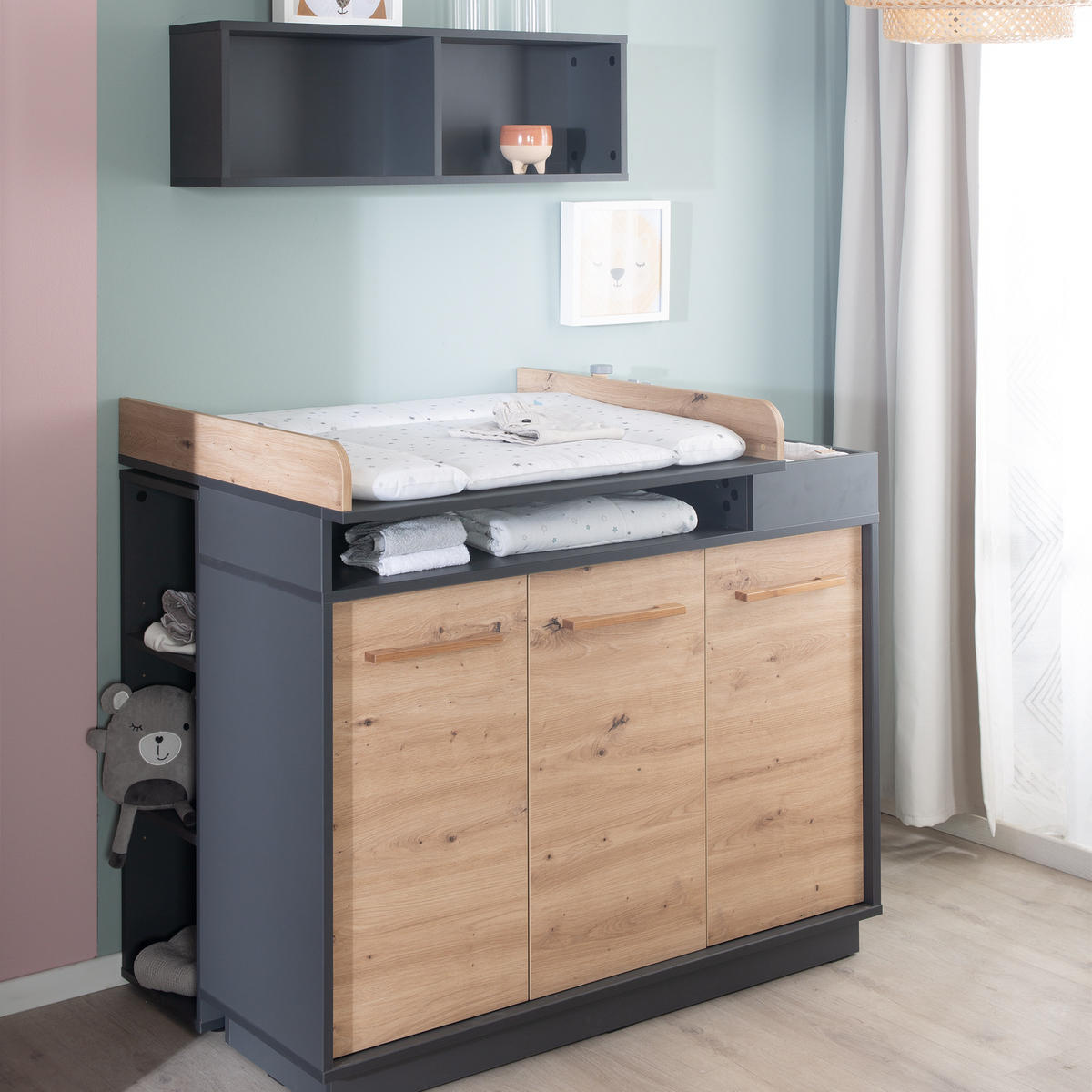 WICKELKOMMODE Lenn - Weiß, Holz/Holzwerkstoff (117.5/103/77cm) - Roba
