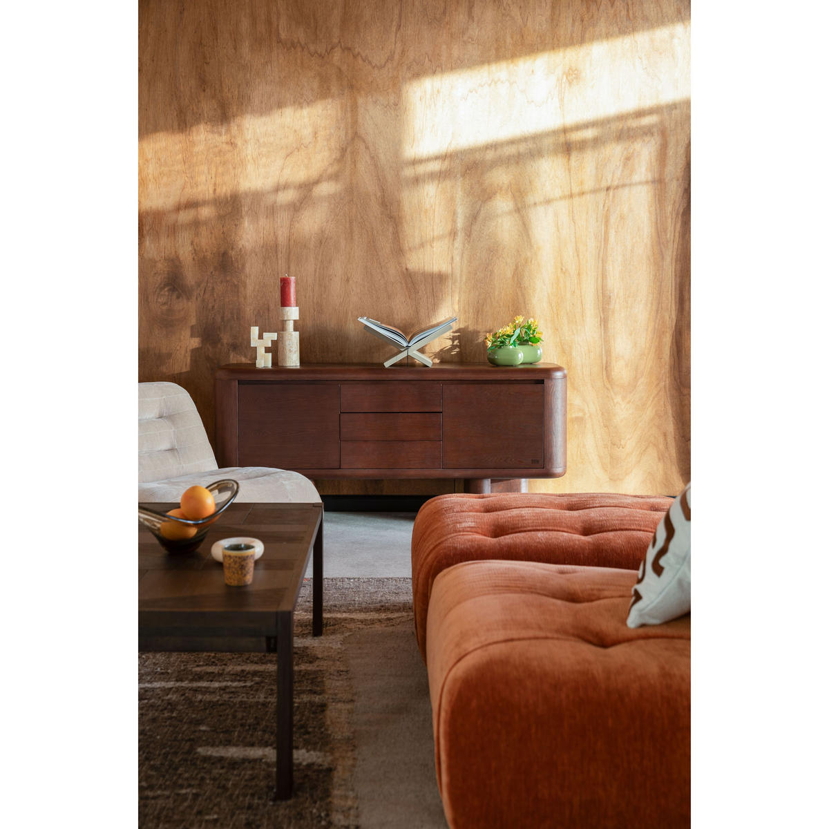 SIDEBOARD Herman Walnussfarbe - Braun, Holzwerkstoff (160/72/40cm) - Dutchbone