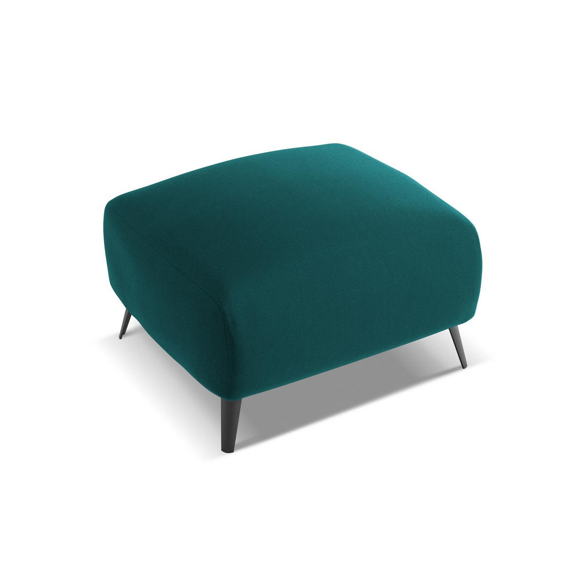 POUF Samt Stoff Blau - Blau/Petrol, Textil/Metall (65/44/65cm) - LaMiaSofa