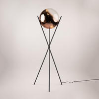 STEHLAMPE Orb Axis Kupfer Schwarz/Verlauf - Kupferfarben, Glas (40/40/160cm) - s.luce