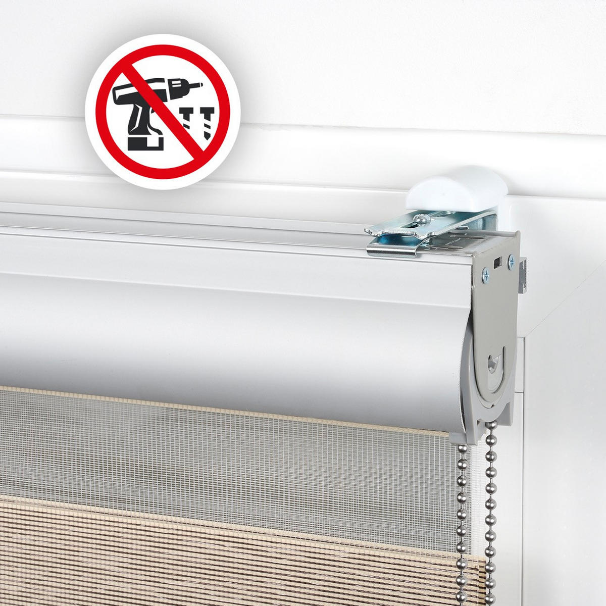 TAG-UND-NACHT-ROLLO Plus Easyfix Texture Beige 80x250 - Beige, Kunststoff (80/250/1cm) - STORESDECO