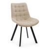 STUHL TORI gepolsterter mit Steppung - beige - Samt Velour - Beige/Schwarz, Textil/Metall (53/86/60cm) - NEW HOME