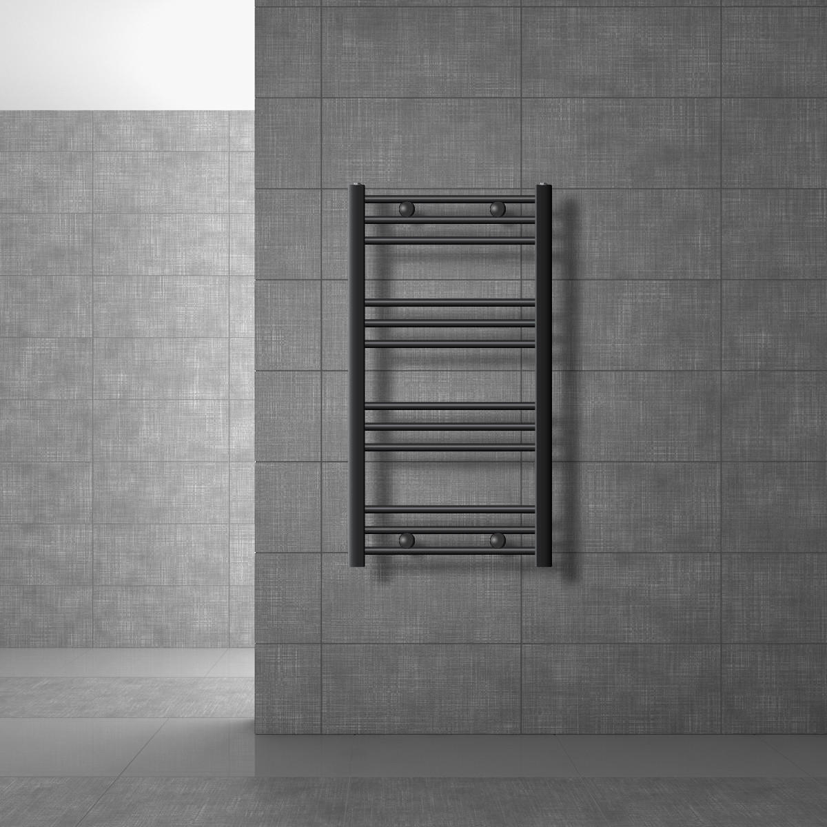 BADHEIZKÖRPER Sahara 500x800 mm Anthrazit gerade mit Seitenanschluss - Anthrazit, Metall (50/80/5cm) - LuxeBath