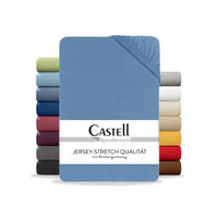 SPANNBETTTUCH Basic Jersey blau, 90x190 cm - 100x200 cm - Blau, Textil (100/200cm) - Castell