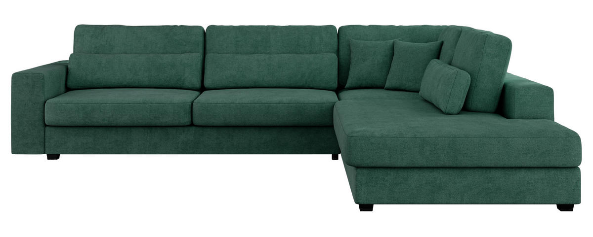 ECKSOFA Savona Grün Strukture - rechts - Schwarz/Grün, Kunststoff/Textil (249/316cm) - MKS