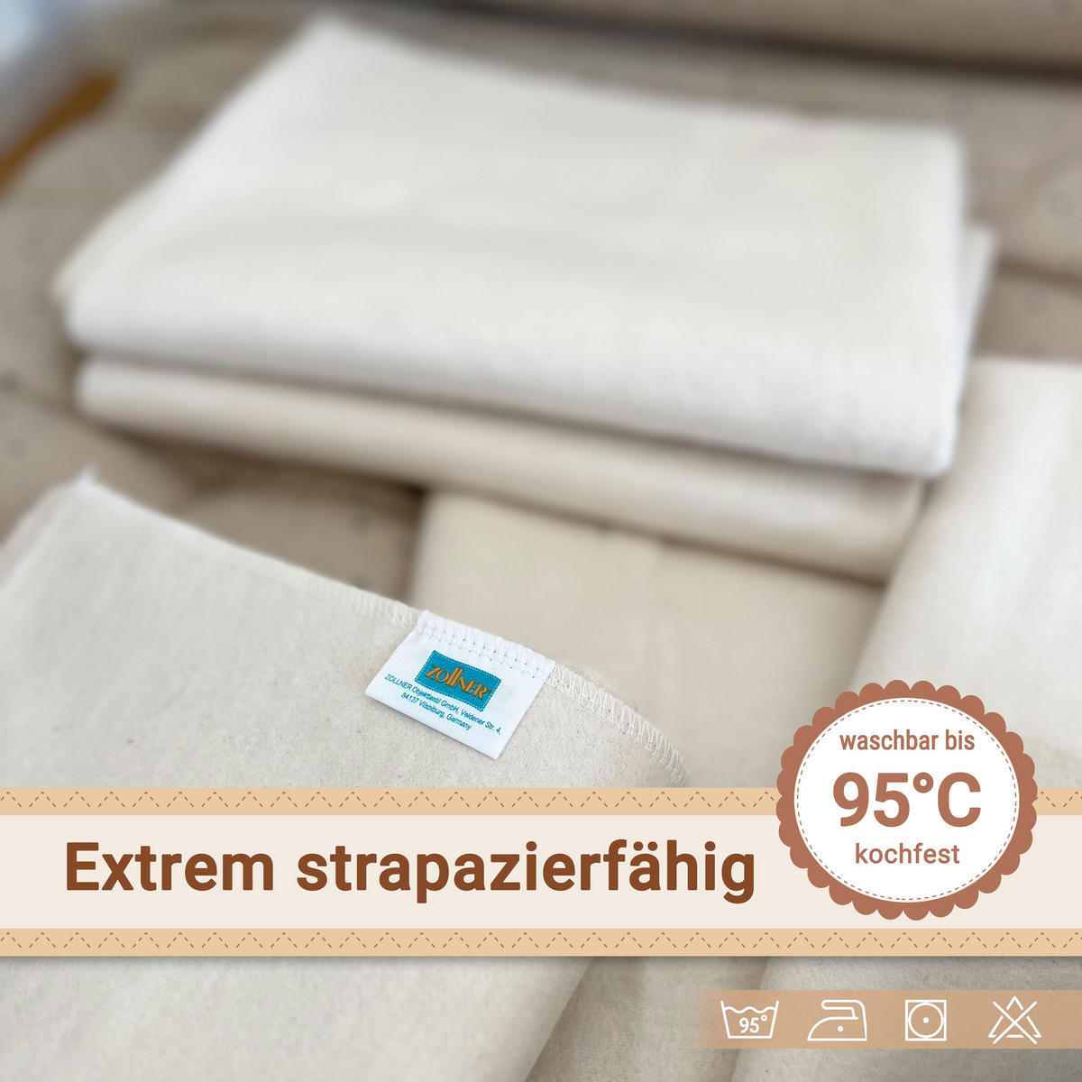 SPUCKTÜCHER, 8er-Set, 80x80 cm, 100% Baumwolle, Weiß - Weiß, Textil (80/80cm) - Zollner