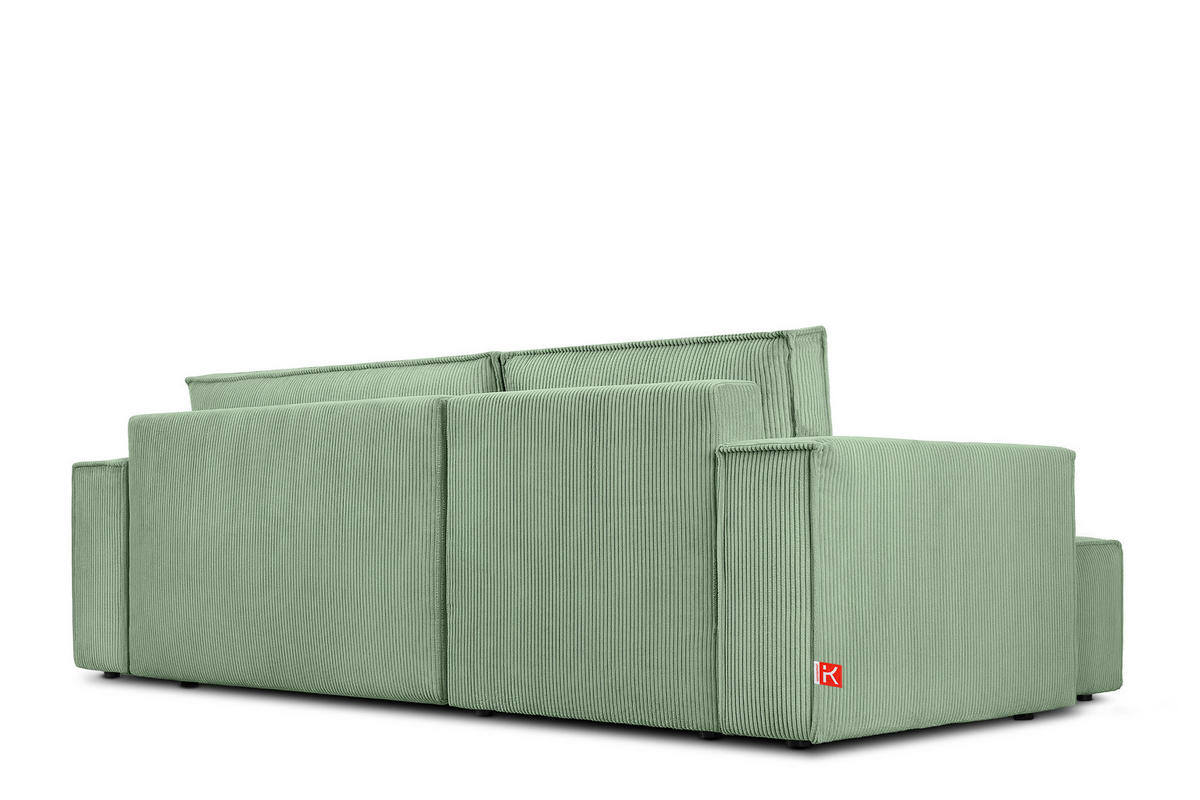 ECKSOFA-LINKS/RECHTS NAPI Schlaffunktion mit Cordbezug, mintfarben - Schwarz/Mintgrün, Textil (262/148cm) - KONSIMO®