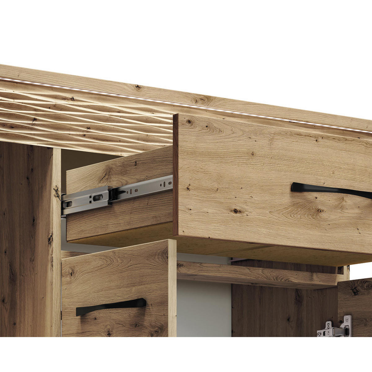 WOHNZIMMER-SET 3-TLG. Arta-131 - Braun, Holzwerkstoff (213/200/40cm) - Lomado